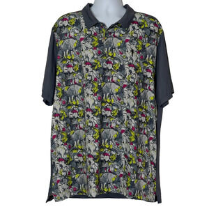 William Murray Shirt Mens 2X Performance Golf Polo Animal Jungle Print EUC